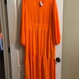 Vibrant Orange Maxi Dress